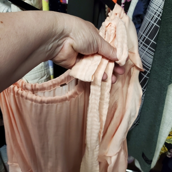 Free People one shoulder satiny ruffled blouse - Picture 4 of 8